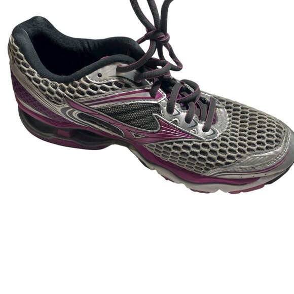 Mizuno Wave Rider 18 Womens Running Shoes US 9 Gray & Purple - Picture 1 of 5